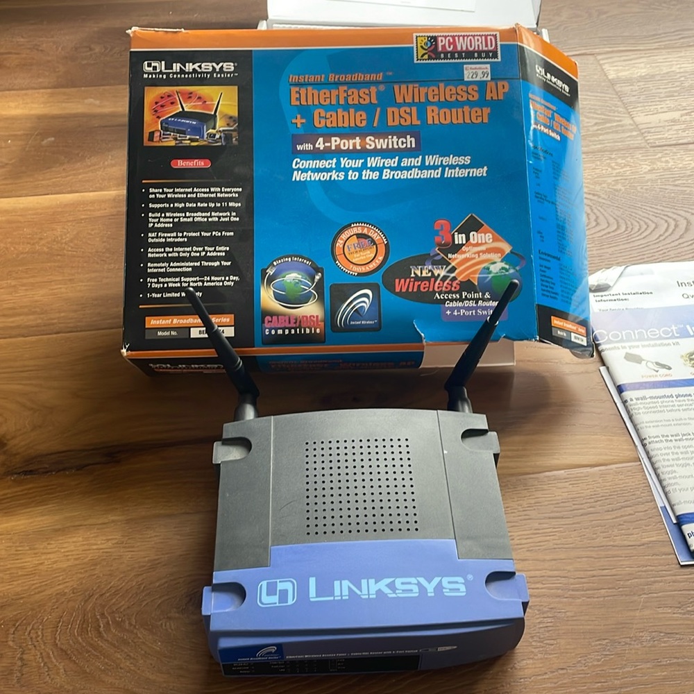 Vintage Linksys Etherfast Wireless AP + Cable / DSL Router